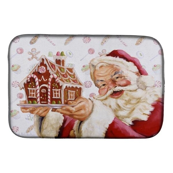 Carolines Treasures Carolines Treasures PJH3006DDM 14 x 21 in. Santa Claus A Home for the Holidays Dish Drying Mat PJH3006DDM - main
